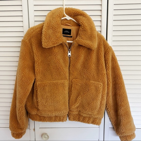 uo cropped teddy jacket